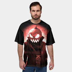 Футболка оверсайз мужская Зловещая тыква, цвет: 3D-принт — фото 2