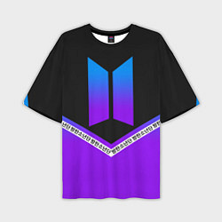 Футболка оверсайз мужская BTS: Neon Symbol, цвет: 3D-принт