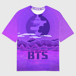 Футболка оверсайз мужская BTS: Violet Mountains, цвет: 3D-принт