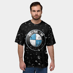 Футболка оверсайз мужская BMW под Дождём, цвет: 3D-принт — фото 2