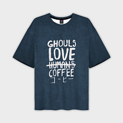 Футболка оверсайз мужская Ghouls Love Coffee, цвет: 3D-принт
