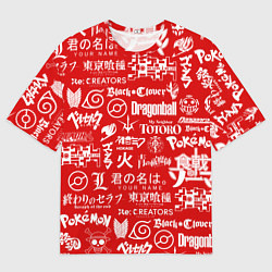 Мужская футболка оверсайз ЛОГО АНИМЕ МУЛЬТФИЛЬМОВ