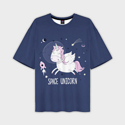 Футболка оверсайз мужская Space unicorn, цвет: 3D-принт