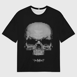 Футболка оверсайз мужская Пиксельный череп, цвет: 3D-принт