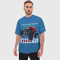Футболка оверсайз мужская Monster trucks, цвет: 3D-принт — фото 2