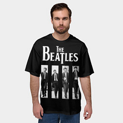 Футболка оверсайз мужская The Beatles: Black Side, цвет: 3D-принт — фото 2