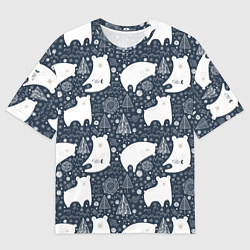 Мужская футболка оверсайз Белые медведи