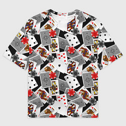 Футболка оверсайз мужская Игральные карты и фишки, цвет: 3D-принт