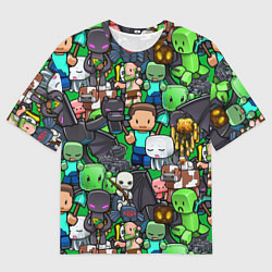 Футболка оверсайз мужская Жители Майнкрафт, цвет: 3D-принт