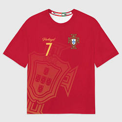 Футболка оверсайз мужская Криштиану Роналду форма, цвет: 3D-принт