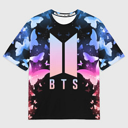Футболка оверсайз мужская BTS: Black Butterflies, цвет: 3D-принт