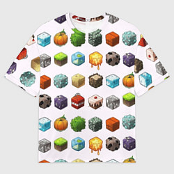 Футболка оверсайз мужская Minecraft Cubes, цвет: 3D-принт