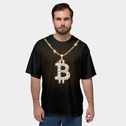 Футболка оверсайз мужская Бриллиантовый биткоин, цвет: 3D-принт — фото 2