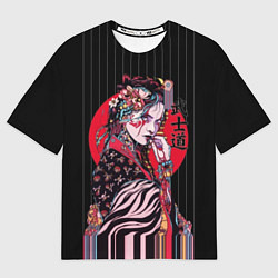Футболка оверсайз мужская Гейша, цвет: 3D-принт