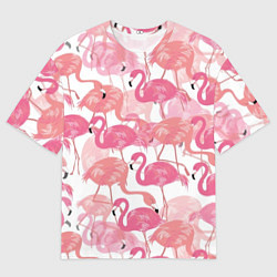Мужская футболка оверсайз Рай фламинго