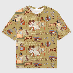 Мужская футболка оверсайз Египетские фрески