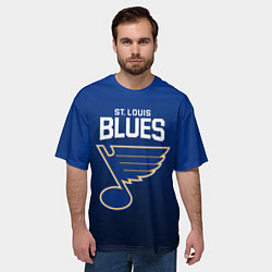 Футболка оверсайз мужская St Louis Blues, цвет: 3D-принт — фото 2
