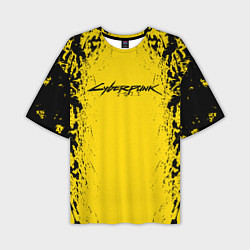 Мужская футболка оверсайз Cyberpunk 2077 Samurai logo