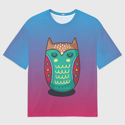 Футболка оверсайз мужская Мудрая сова, цвет: 3D-принт