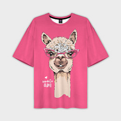 Мужская футболка оверсайз Romantic - llama