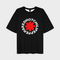 Мужская футболка оверсайз Red Hot chili peppers logo on black