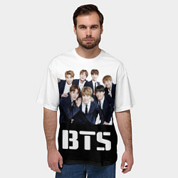 Футболка оверсайз мужская BTS постер, цвет: 3D-принт — фото 2