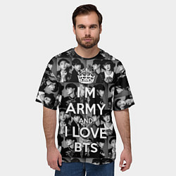 Футболка оверсайз мужская I am army and I lover BTS, цвет: 3D-принт — фото 2