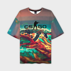 Футболка оверсайз мужская CS GO logo abstract, цвет: 3D-принт