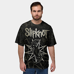 Футболка оверсайз мужская Slipknot goat, цвет: 3D-принт — фото 2