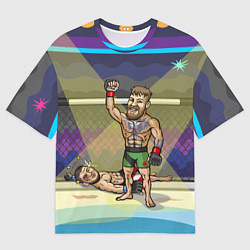 Футболка оверсайз мужская Конор Макгрегор победил Хабиба, цвет: 3D-принт
