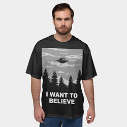 Футболка оверсайз мужская I want to believe, цвет: 3D-принт — фото 2