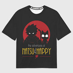 Футболка оверсайз мужская Хвост Феи Natsu i Happy, цвет: 3D-принт
