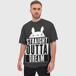 Футболка оверсайз мужская Тоторо Straight outta dream, цвет: 3D-принт — фото 2