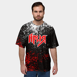 Футболка оверсайз мужская АРИЯ, цвет: 3D-принт — фото 2