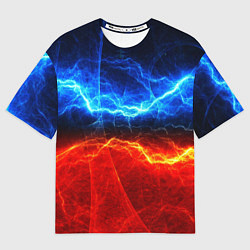 Футболка оверсайз мужская Лёд и огонь, цвет: 3D-принт
