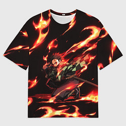 Футболка оверсайз мужская KIMETSU NO YAIBA, цвет: 3D-принт