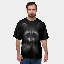 Футболка оверсайз мужская Енот, цвет: 3D-принт — фото 2