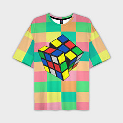 Футболка оверсайз мужская Кубик Рубика, цвет: 3D-принт