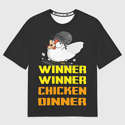 Футболка оверсайз мужская Winner Chicken Dinner, цвет: 3D-принт