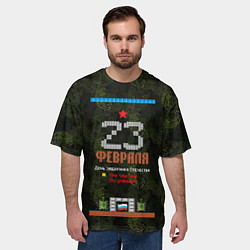 Футболка оверсайз мужская Танчики dendy 23 февраля, цвет: 3D-принт — фото 2