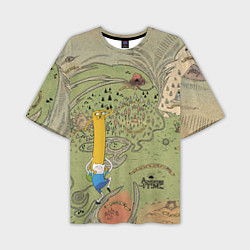 Мужская футболка оверсайз Adventure time Map