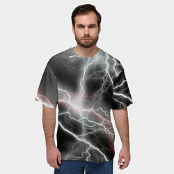 Футболка оверсайз мужская Молния, цвет: 3D-принт — фото 2
