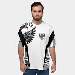 Футболка оверсайз мужская Камуфляж Россия, цвет: 3D-принт — фото 2