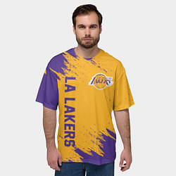 Футболка оверсайз мужская LA LAKERS, цвет: 3D-принт — фото 2