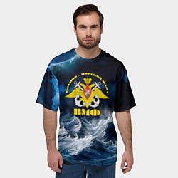 Футболка оверсайз мужская Военно-морской флот, цвет: 3D-принт — фото 2