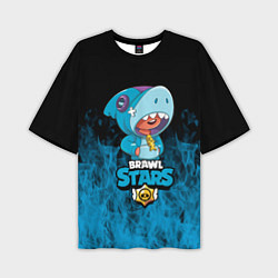 Мужская футболка оверсайз Brawl stars leon shark