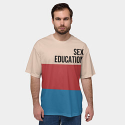 Футболка оверсайз мужская Половое воспитание, цвет: 3D-принт — фото 2