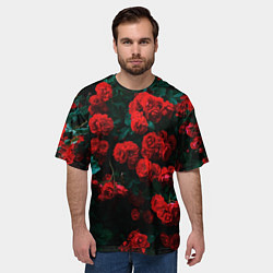 Футболка оверсайз мужская Розы, цвет: 3D-принт — фото 2