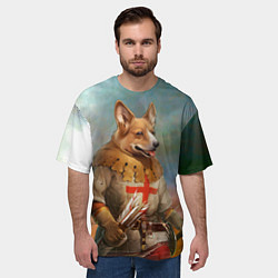 Футболка оверсайз мужская КОРГИ ЛУЧНИК, цвет: 3D-принт — фото 2
