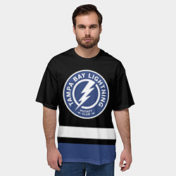 Футболка оверсайз мужская Тампа-Бэй Лайтнинг, цвет: 3D-принт — фото 2